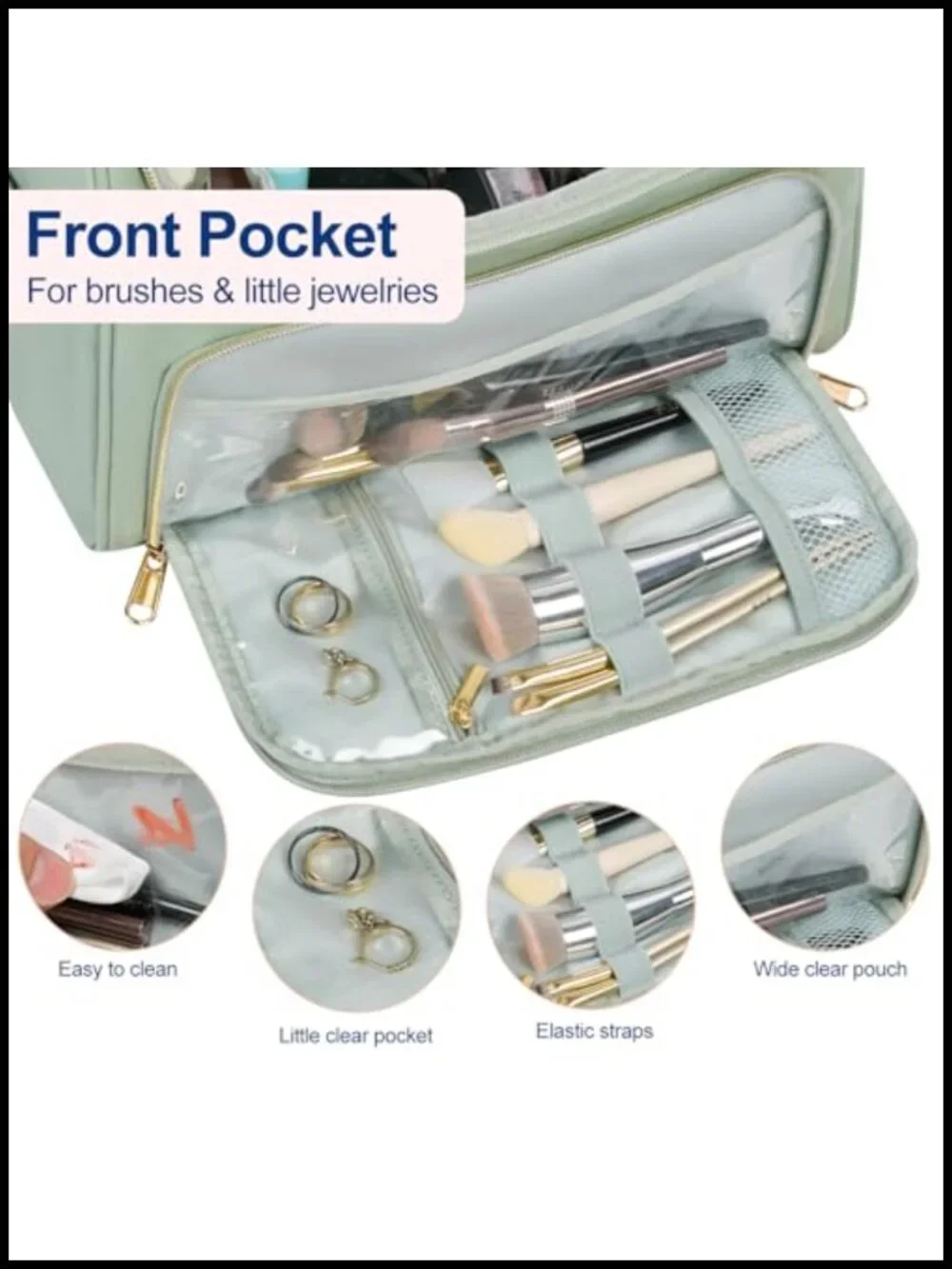 Large Waterproof Toiletry Bag with Handle and Shoulder Strap